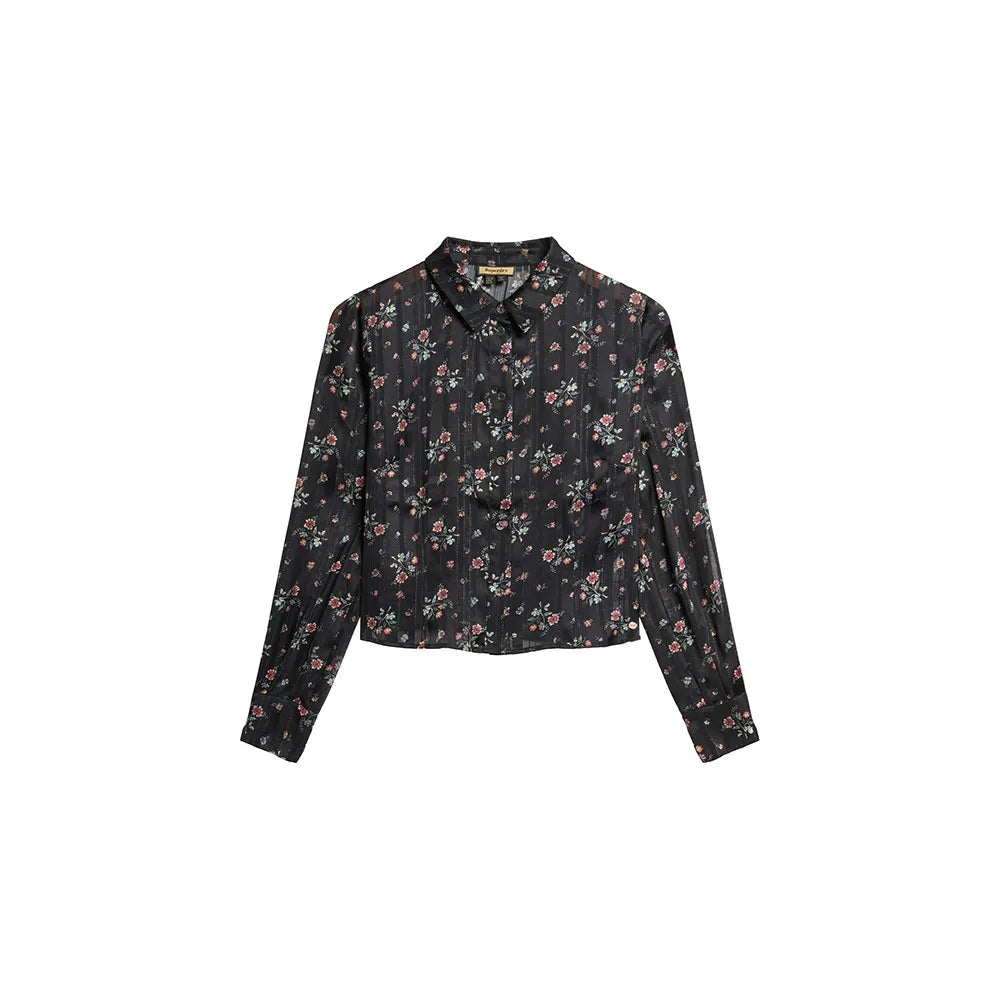 Superdry Sheer Lurex Printed long sleeve T-shirt