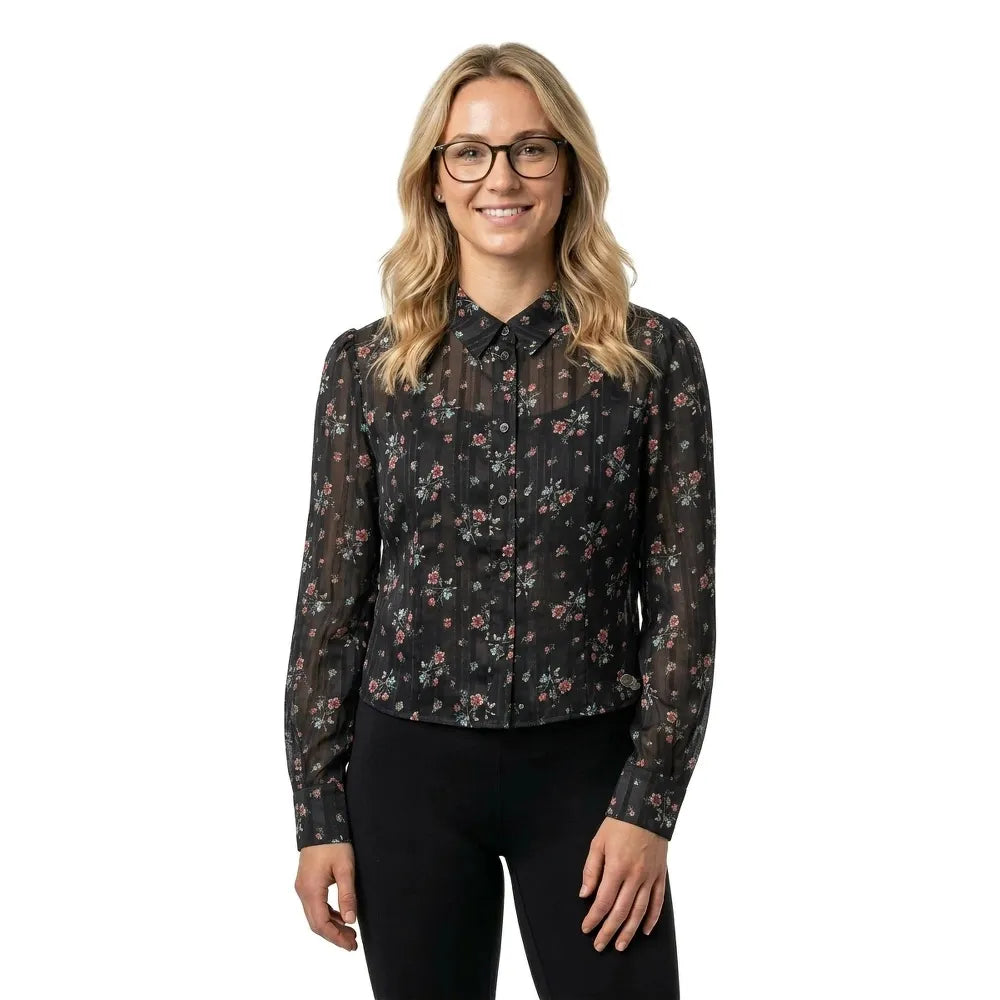 Superdry Sheer Lurex Printed long sleeve T-shirt