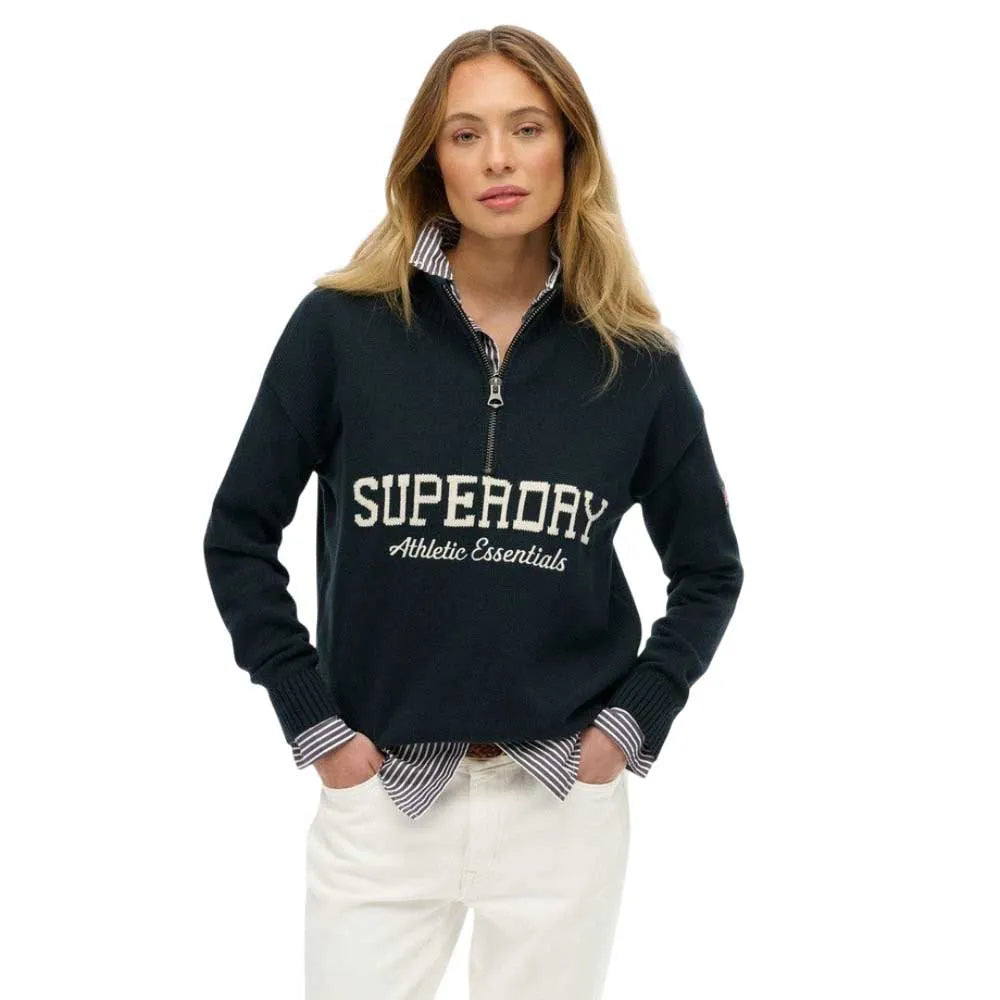Superdry Slouchy Graphic half zip sweater