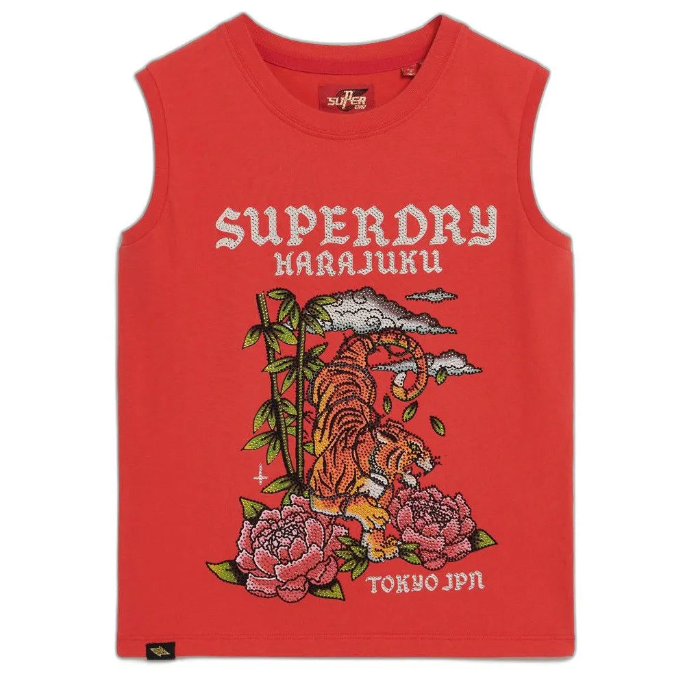 Superdry Tattoo Rhinestone sleeveless T-shirt