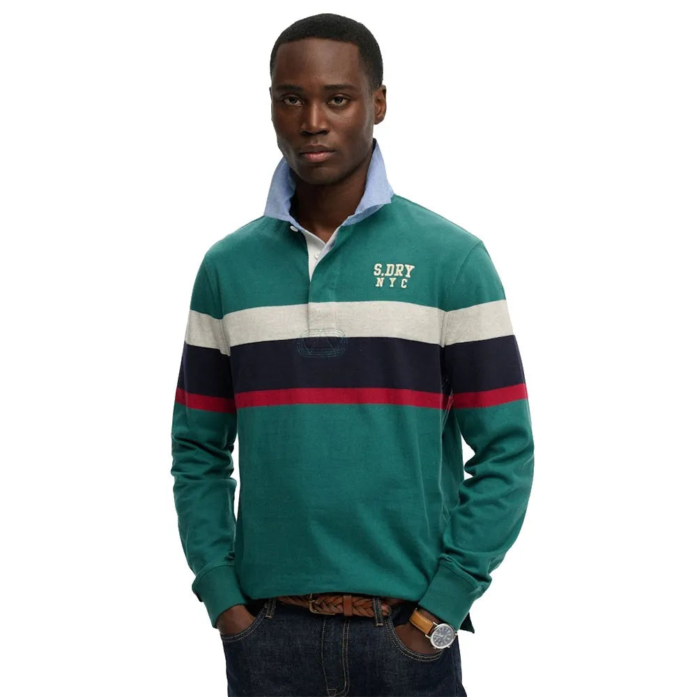 Superdry Vintage Chestband Rugby long sleeve polo