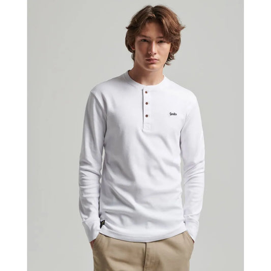 Superdry Vintage Logo Embroidered Mid Weight Henley long sleeve T-shirt