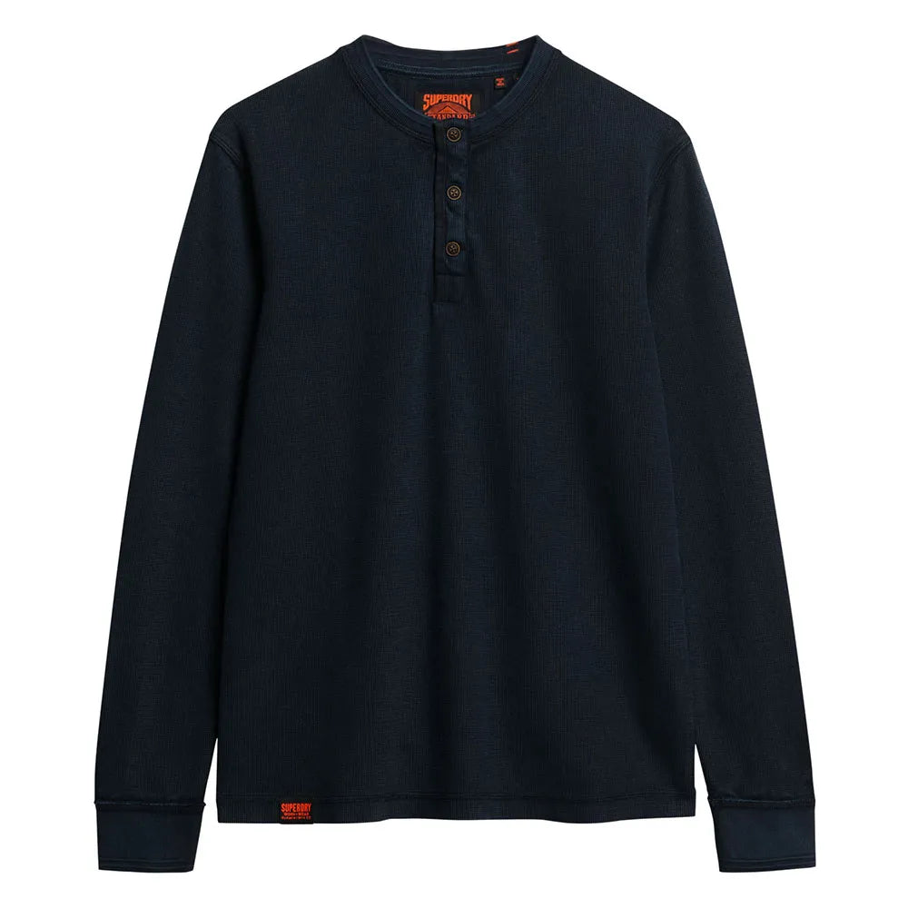 Superdry Vintage Textured Grandad long sleeve T-shirt