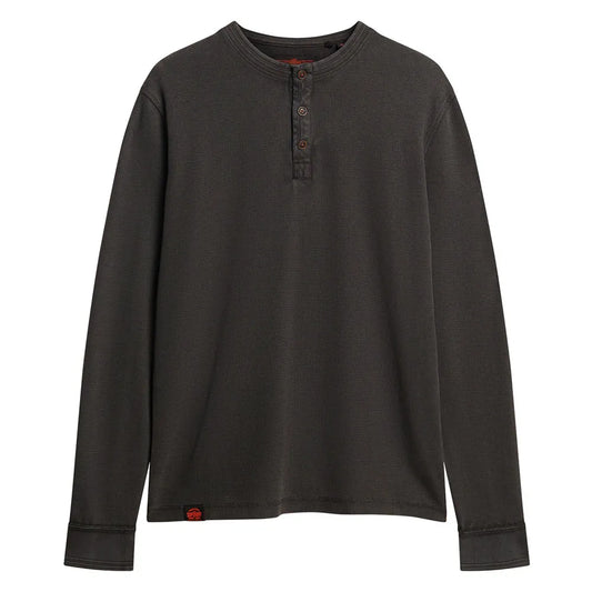 Superdry Vintage Textured Grandad long sleeve T-shirt