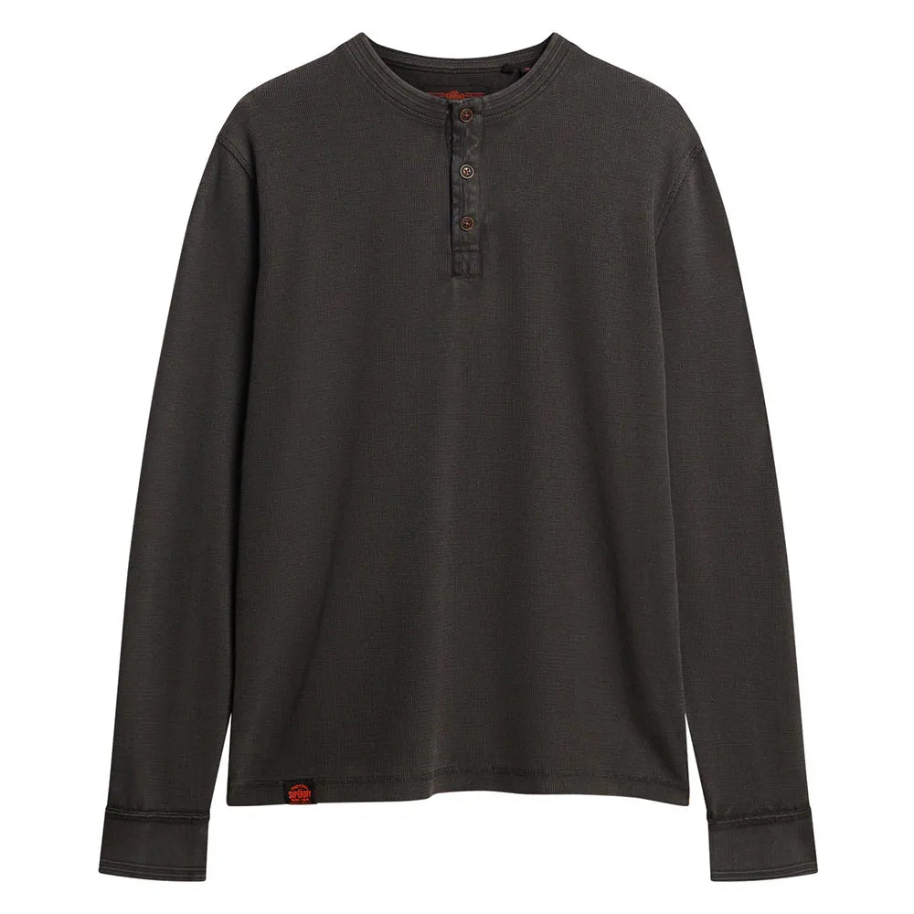 Superdry Vintage Textured Grandad long sleeve T-shirt