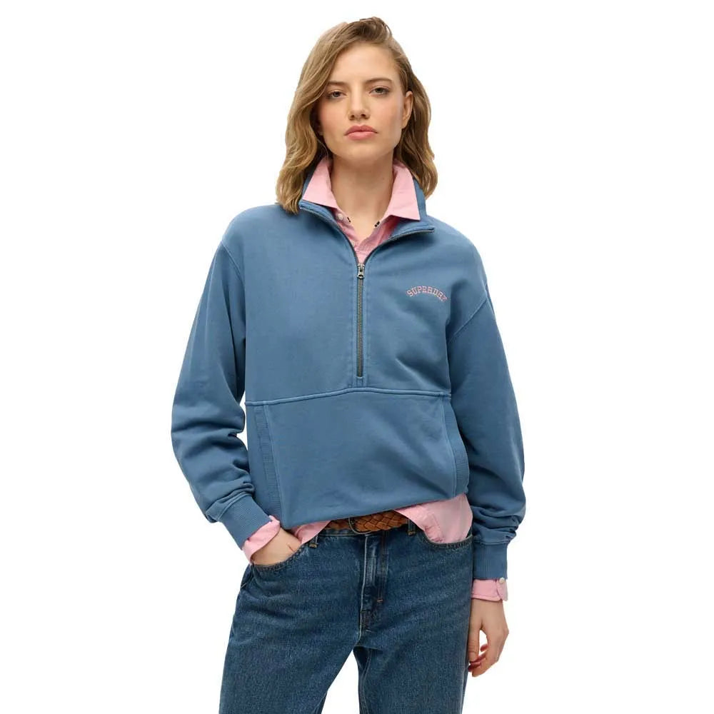 Superdry W2012355A Essential Logo Gd half zip sweatshirt