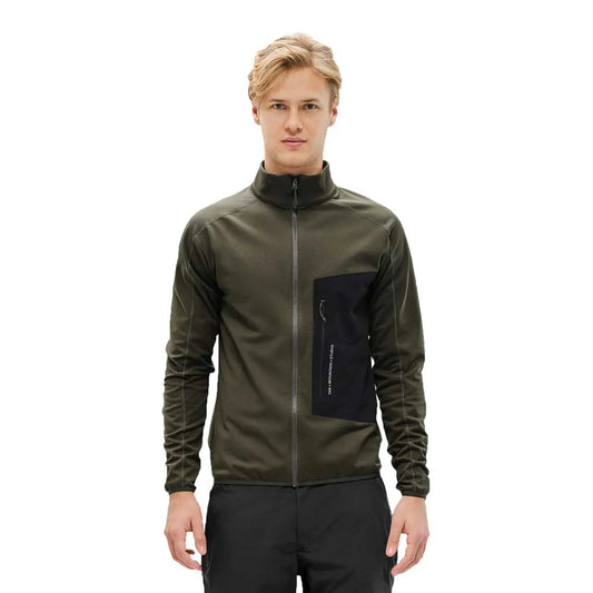 The mountain studio Tecno grid t-neck full zip fleece