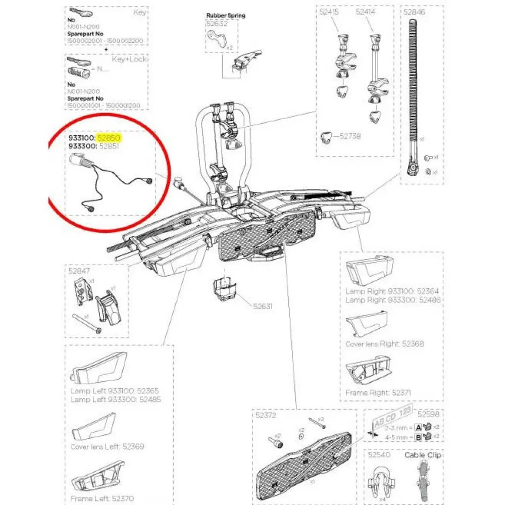 Thule Electric Connector Easyfold 13P 933/934 spare part