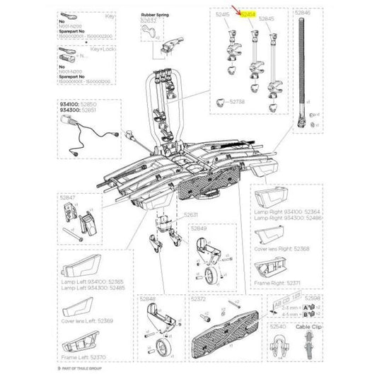 Thule EuroClassic Easy Fold XT Medium Bike Arm 52414 spare part