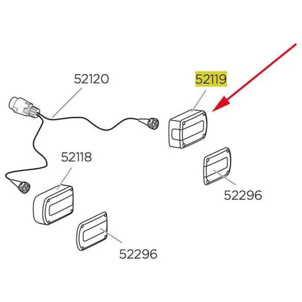 Thule Right Lamp Minipoint 7 Pin 52119 EuroRide/EuroPower/EuroWay G2 spare part