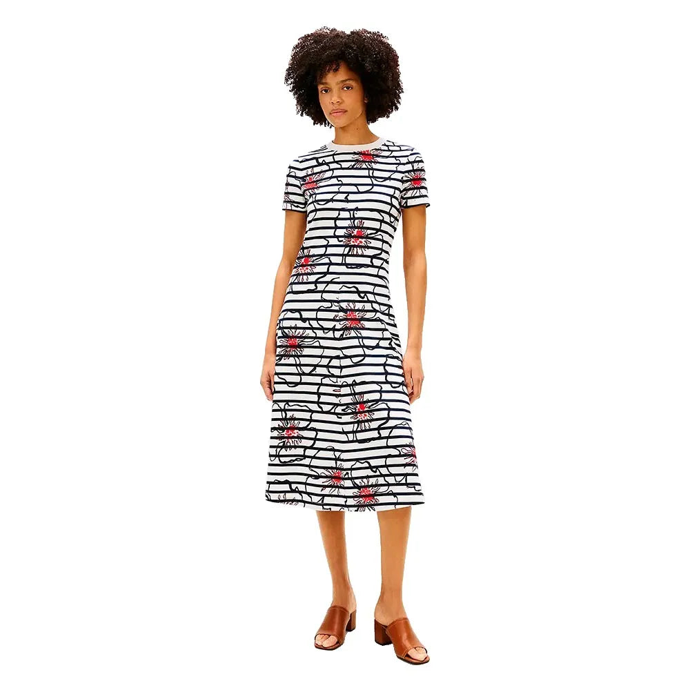 Tommy hilfiger Interlock F&F short sleeve midi dress