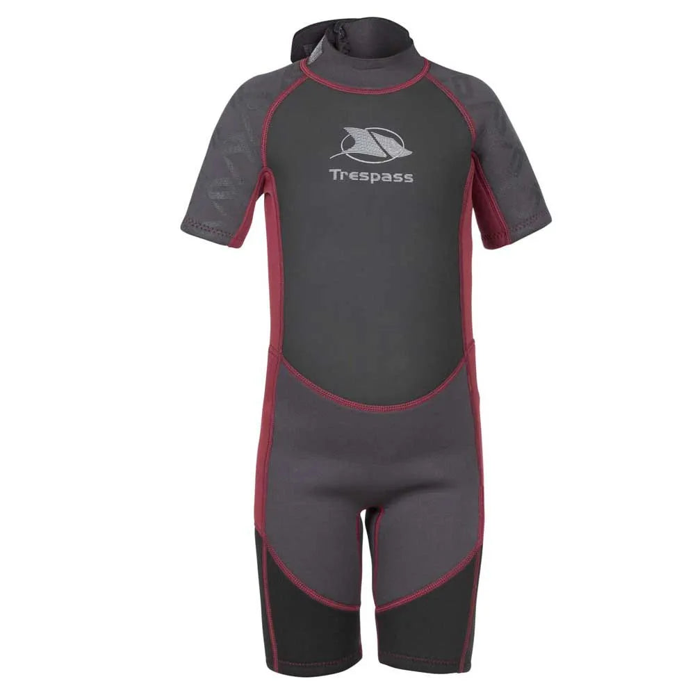Trespass Milo 3 mm junior short sleeve back zip shorty