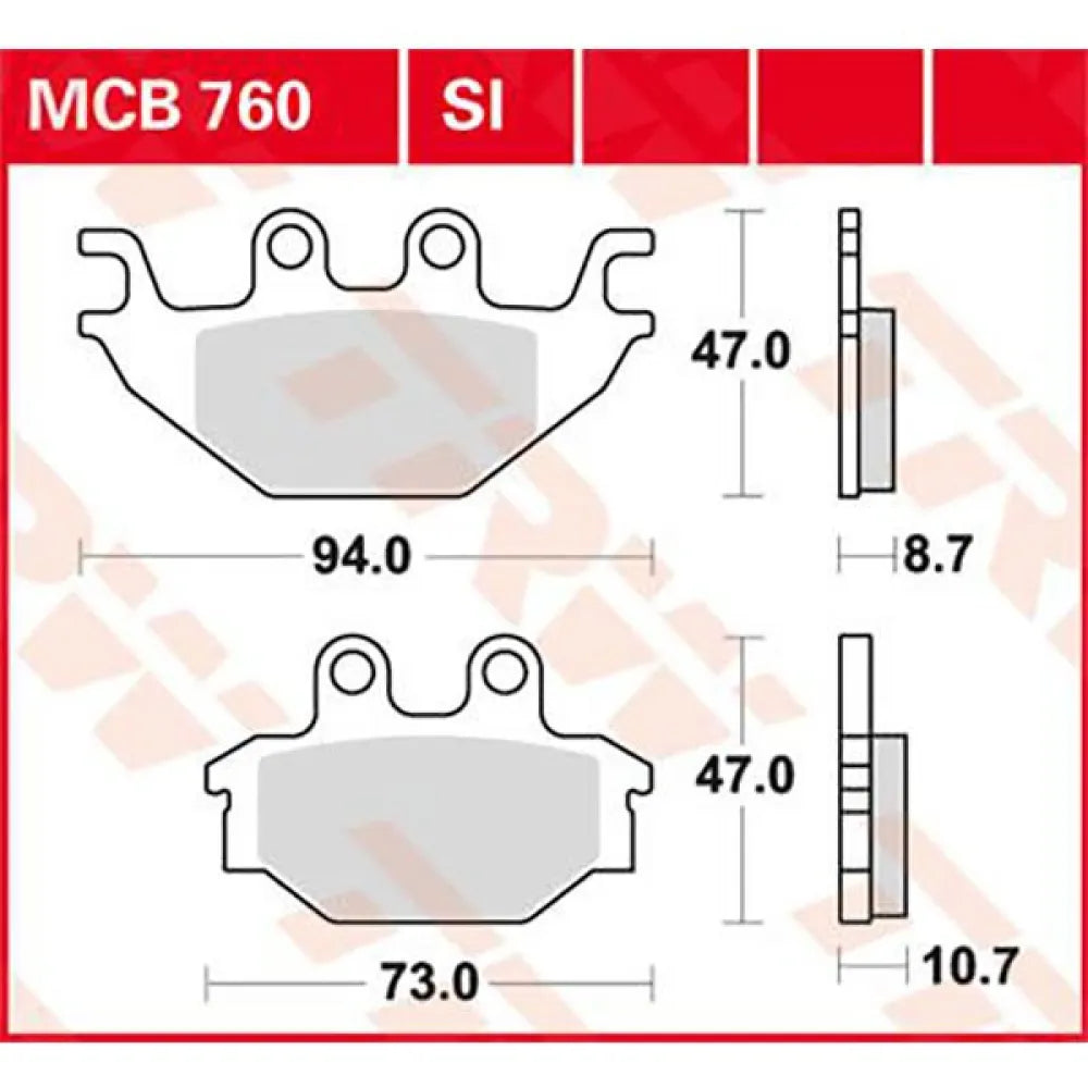 TRW Allround Sym SB 125 Ni Wolf 11 Organic Rear Brake Pads