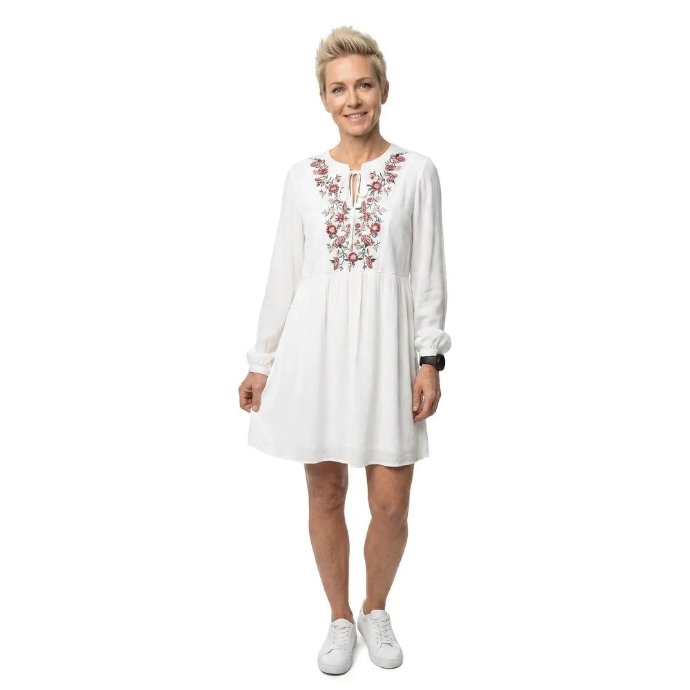 Vero moda Mina Emb long sleeve short dress