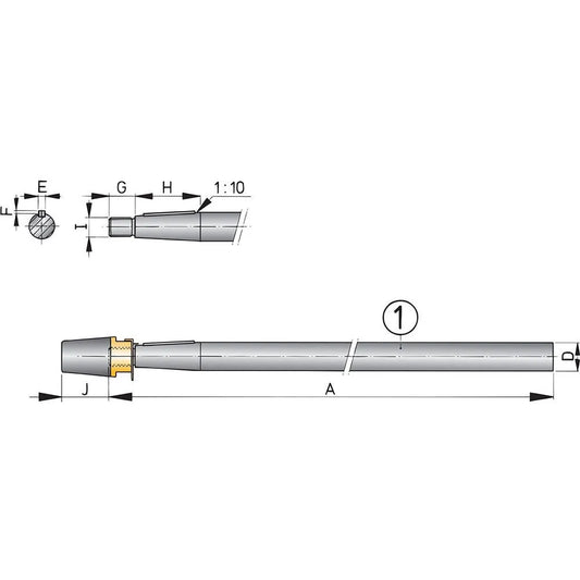 Vetus stainless steel Shaft 1 m