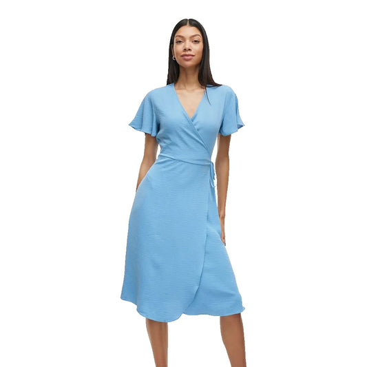 Vila Lovie Wrap short sleeve midi dress