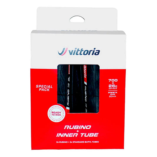 Vittoria 2x Rubino V G2.0 700C x 26 + 2x Tubes road tyre