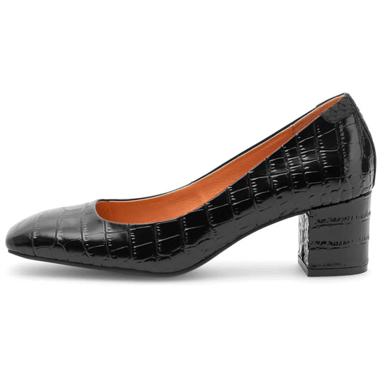 Woden Marie Low Croco heel shoes