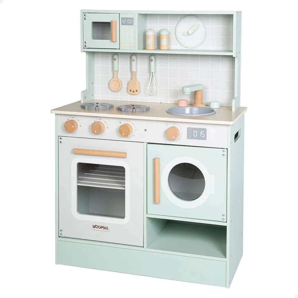 Woomax Wood Cocinita With Interactive Elements And Accessories