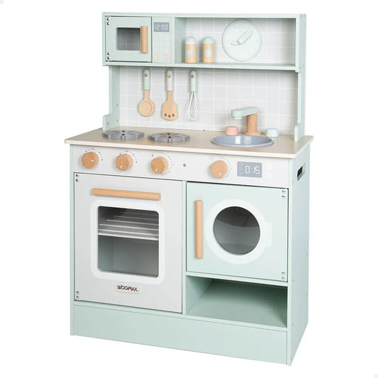 Woomax Wood Cocinita With Interactive Elements And Accessories