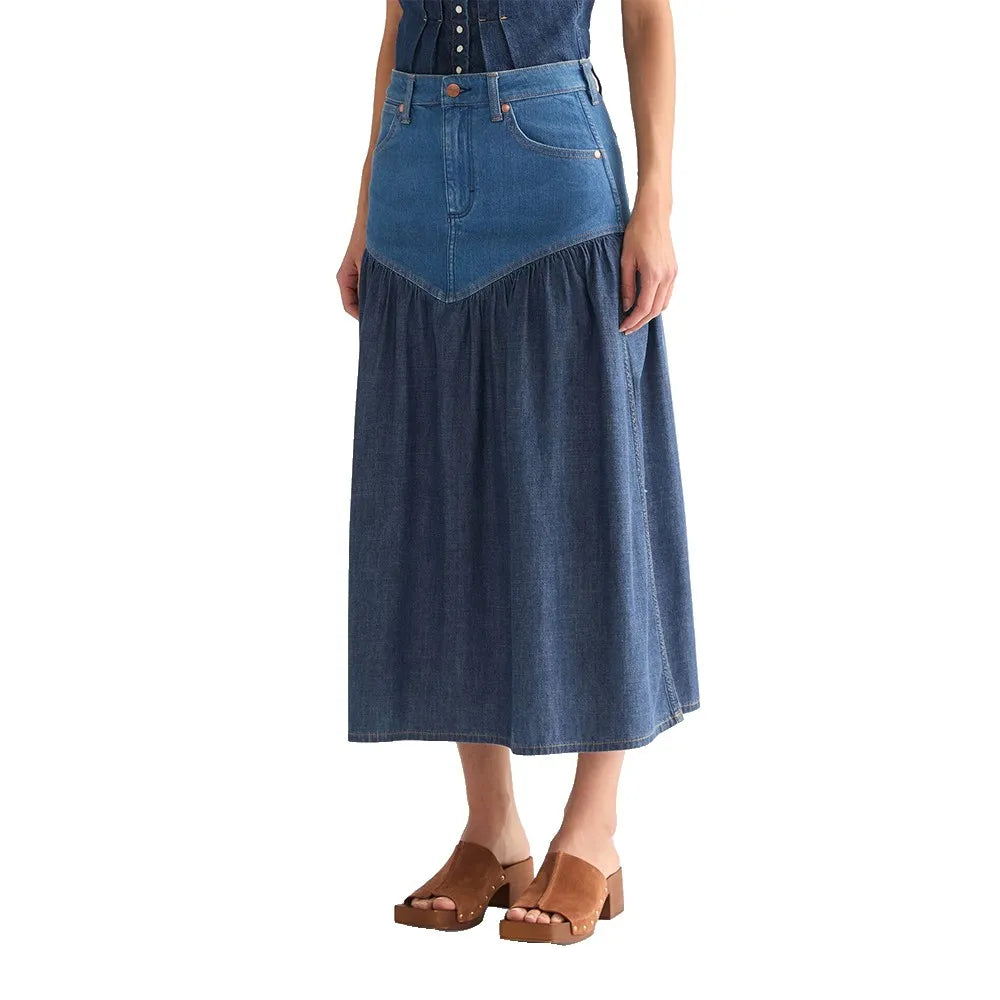 Wrangler Basque Waist Regular Fit denim skirt