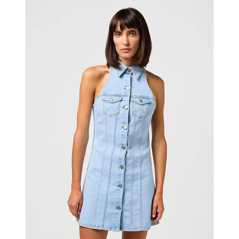 Wrangler Denim Collared long sleeve midi dress
