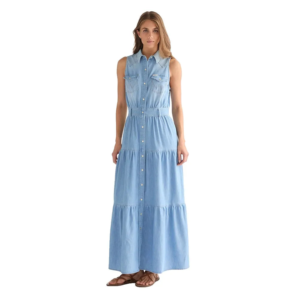 Wrangler Tiered Maxi sleeveless long dress