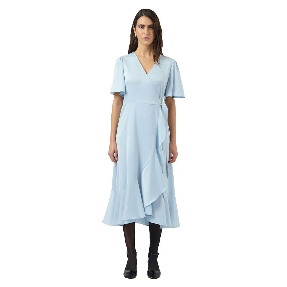 Yas Thea 2/4 Wrap short sleeve midi dress